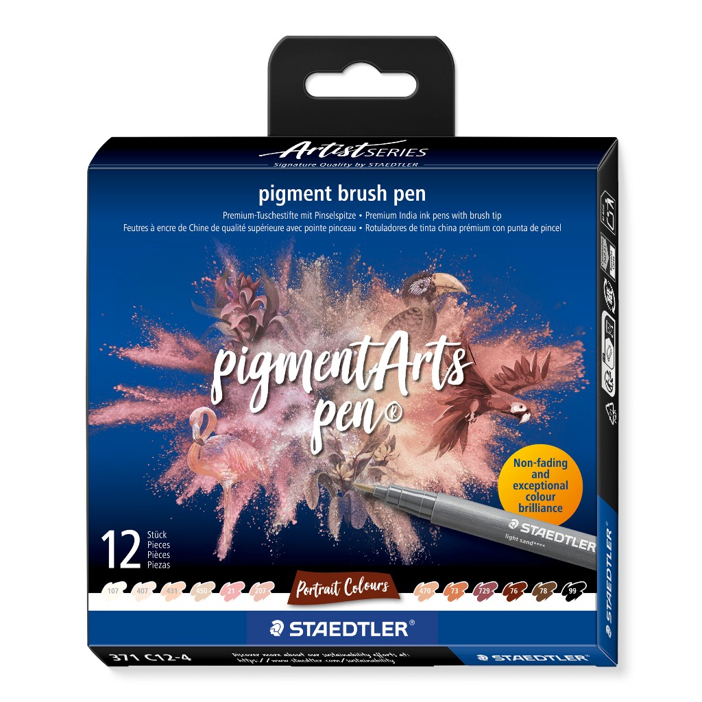 ปากกาพิกเม้นท์หัวแปรงx12สี Portrait