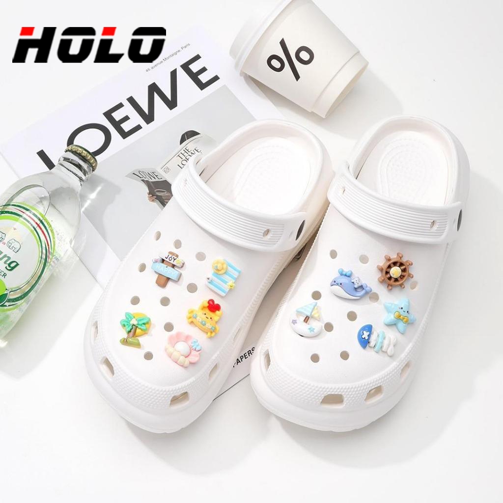 HOLO ตัวติดรองเท้าหัวโต Jibbitz การ์ตูน ทะเล สดชื่น อุปกรณ์เสริมรองเท้า สามารถถอดออกได้ G3006D