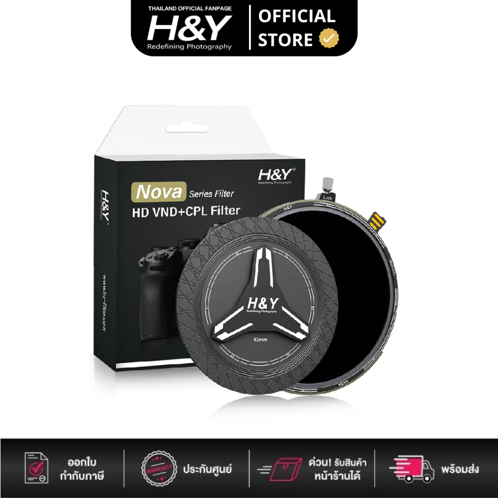 H&Y HD Nova Series Magnetic Variable ND3-32 + CPL Filter Kit  (1.5-5 Stop) (ประกัน 1ปี)