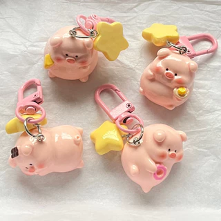 พวงกุญแจหมู 3D น่ารัก ดีไซน์สดใส 1 ชิ้น จัดส่งจากไทย