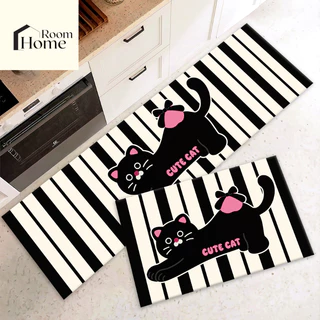 พรมเช็ตคู่ลายสัตว์ 3D (ไร้ขอบ) เซ็ต 2 ชิ้น กันลื่น ซับน้ำดี Cute Style 40x120+40x60 cm