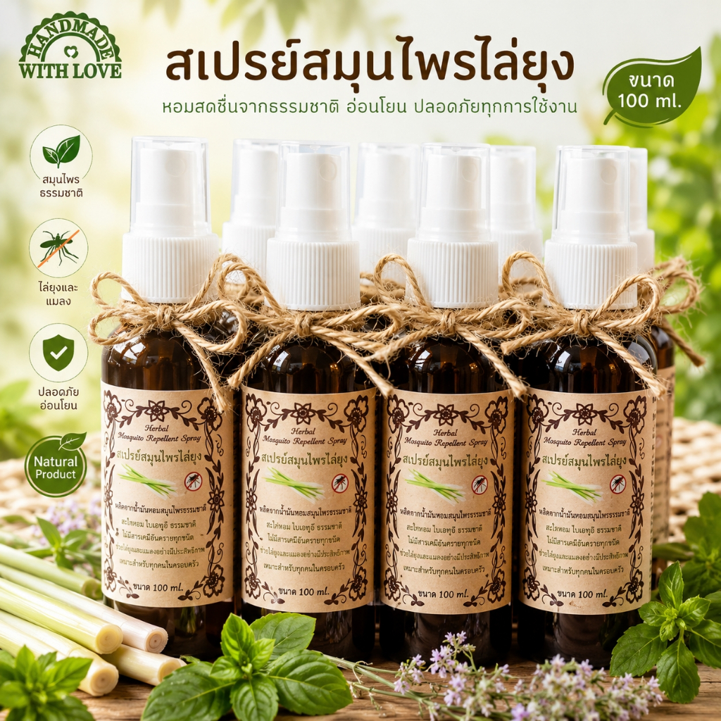 สเปรย์สมุนไพรไล่ยุง ขนาด 100 ml. สเปรย์ตะไคร้หอมไล่ยุง