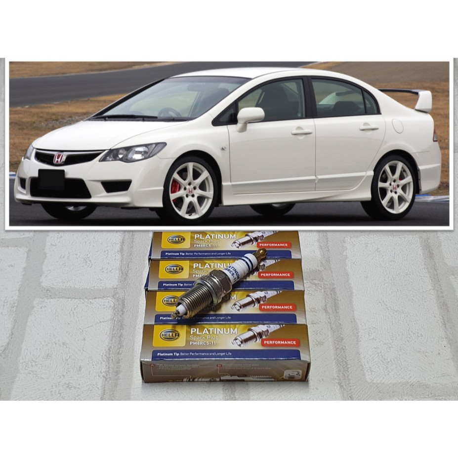 หัวเทียน แพลทตินัม Honda Civic Gen 8 FD ( 2005 - 2012 ) จำนวน 4 หัว ระยะใช้งาน 60,000 กม : Hella PM8