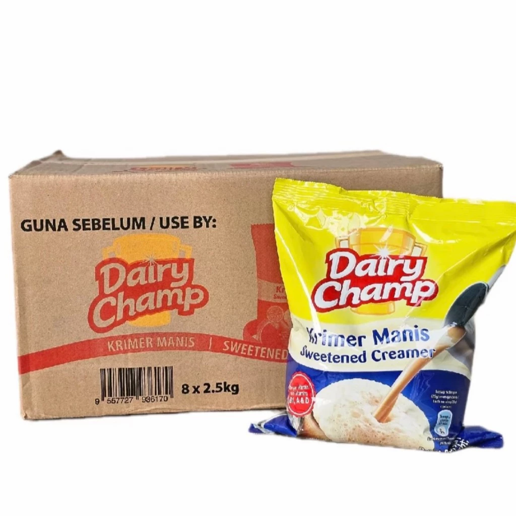 ครีมเทียมข้นหวานมาเลย์ Tp Dairy Champ 2.5 Kg*8 (1 ลัง)