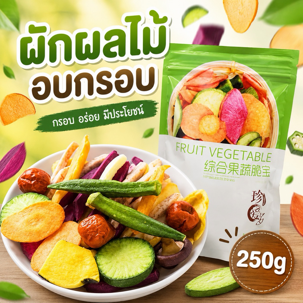 ผักผลไม้อบกรอบ Fruit vegetable 250g.