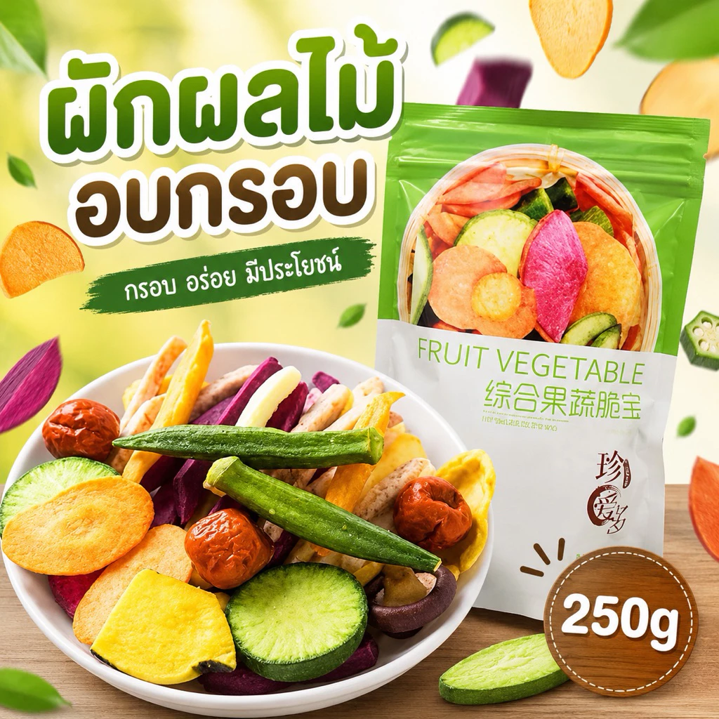 ผักผลไม้อบกรอบ Fruit vegetable 250g.