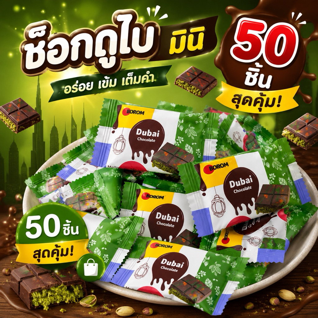 ช็อกโกแลตดูไบมินิ 50ชิ้น