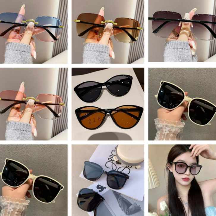 [สินค้าพร้อมส่ง จัดส่งทันที] แว่นกันแดดทรงสี่เหลี่ยมสไตล์เกาหลีสุดเก๋ พร้อมการป้องกัน UV400 ไอเท็มที่ต้องมีสำหรับไปทะเล
