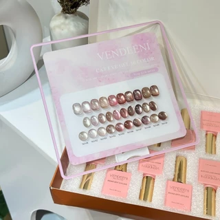 สีเจลทาเล็บ Vendeeni 10 สี โทนชมพู Cat eye