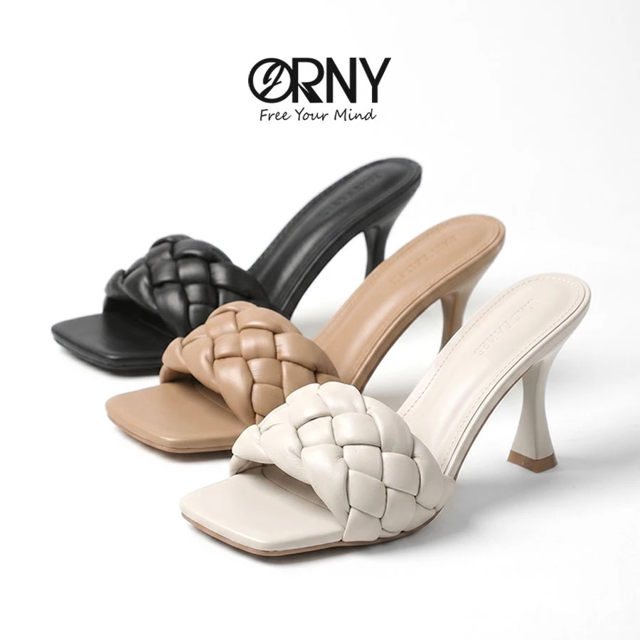 พร้อมส่ง 👠C35 รองเท้าส้นสูง แบบสาน หนังหนิ่ม