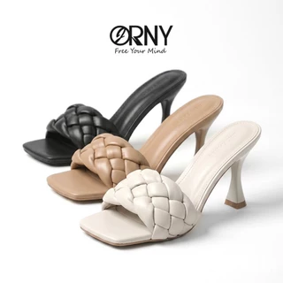 พร้อมส่ง 👠C35 รองเท้าส้นสูง แบบสาน หนังหนิ่ม
