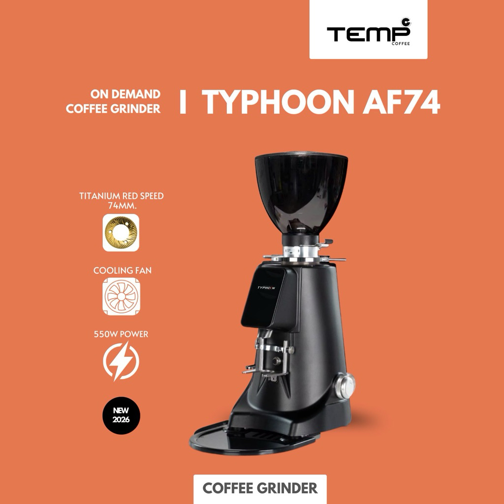 เครื่องบดกาแฟออนดีมาน | TYPHOON AF74 GRINDER BLACK