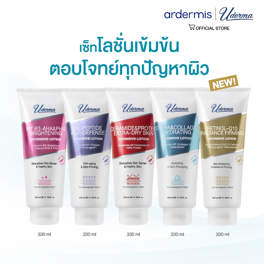Uderma Intensive Lotion 330ml ยูเดอร์มา โลชั่นเข้มข้น ดูแลผิวกาย ตอบโจทย์ปัญหาผิว
