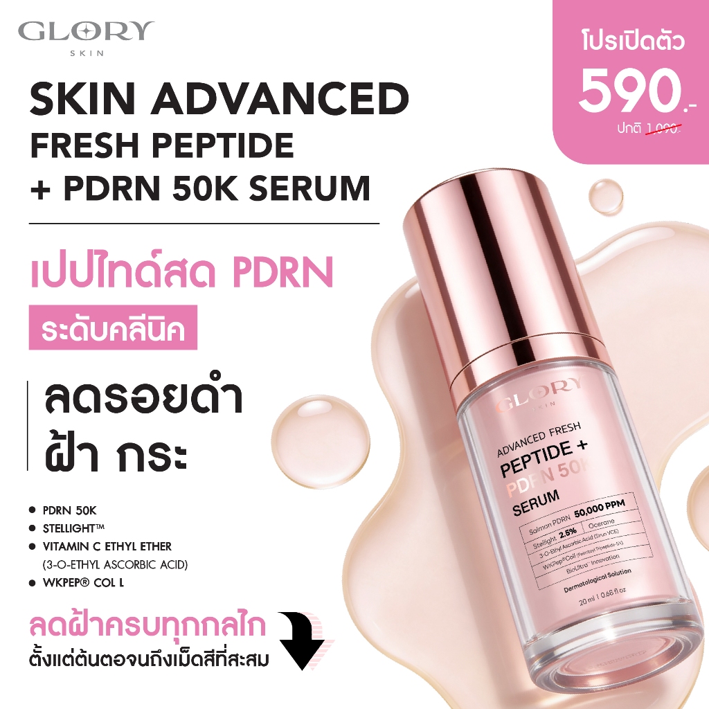 Glory Fresh Peptide Serum from France 15 ml. Serum เปปไทลด์สด จากฝรั่งเศส