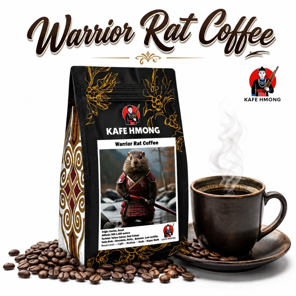 เมล็ดกาแฟ บราซิล Warrior Rat Coffee ☕️ระดับการคั่ว 4 ระดับ คั่วแบบละเมียดละมัย