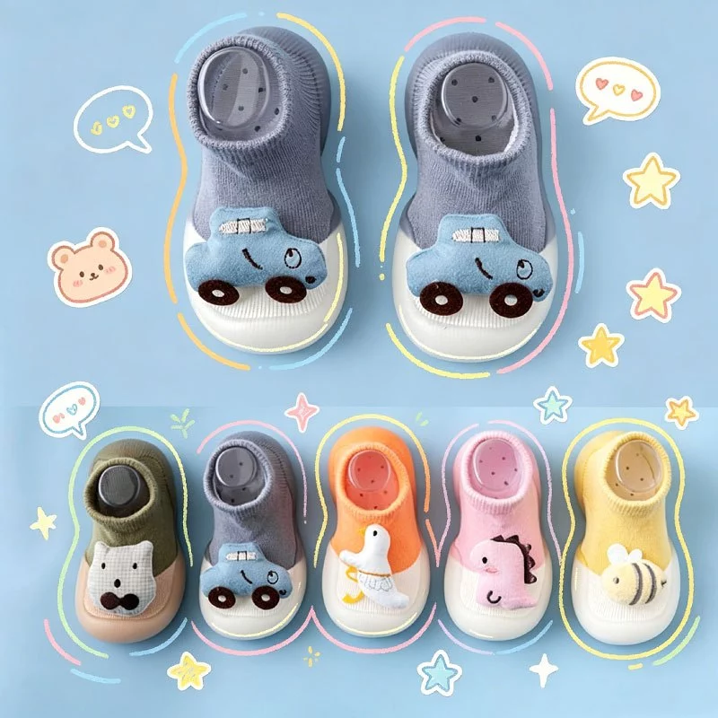 สินค้าพร้อมส่ง รองเท้าฝึกเดินเด็ก 👶🏻 รองเท้าฝึกเดินเด็ก พื้นรองเท้ายาง ลายสัตว์ นุ่ม ระบายอากาศได้ ดี กันลื่น