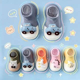 สินค้าพร้อมส่ง รองเท้าฝึกเดินเด็ก 👶🏻 รองเท้าฝึกเดินเด็ก พื้นรองเท้ายาง ลายสัตว์ นุ่ม ระบายอากาศได้ ดี กันลื่น