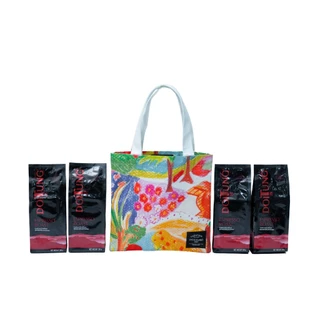 DoiTung กาแฟคั่วบด สูตรเอสเพรสโซ่ โรสต์ 4 ถุง ฟรี Tote Bag S (PET) 1 ใบ