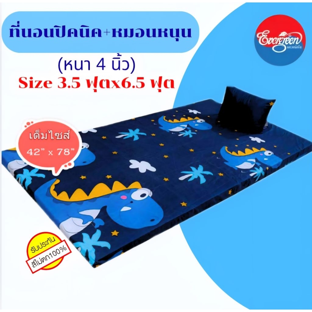 ที่นอนปิคนิคขนาด3.5 ฟุต+หมอนหนุน 1 ใบ