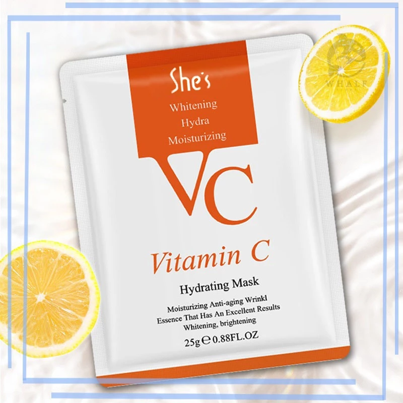 มาร์คหน้า วิตามิน VC She's มาส์กวิตามินซี หน้าขาวกระจ่างสดใส หน้าเนียนนุ่มชุ่มชื้น ปรับผิวให้ขาวมากยิ่งขึ้น