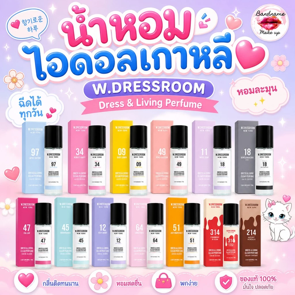 💙สเปรย์น้ำหอมสุดฮิตจากเกาหลี💙 W.DRESSROOM Dress & Living Clear Perfume 70ml.