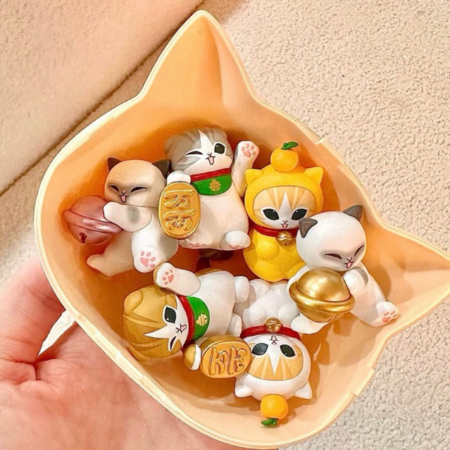 🐈 🍎🍊บีน - Mofusand Lucky Cat Series 🍊1 จุ่มได้ 3 ตัว(แบบจุ่ม)