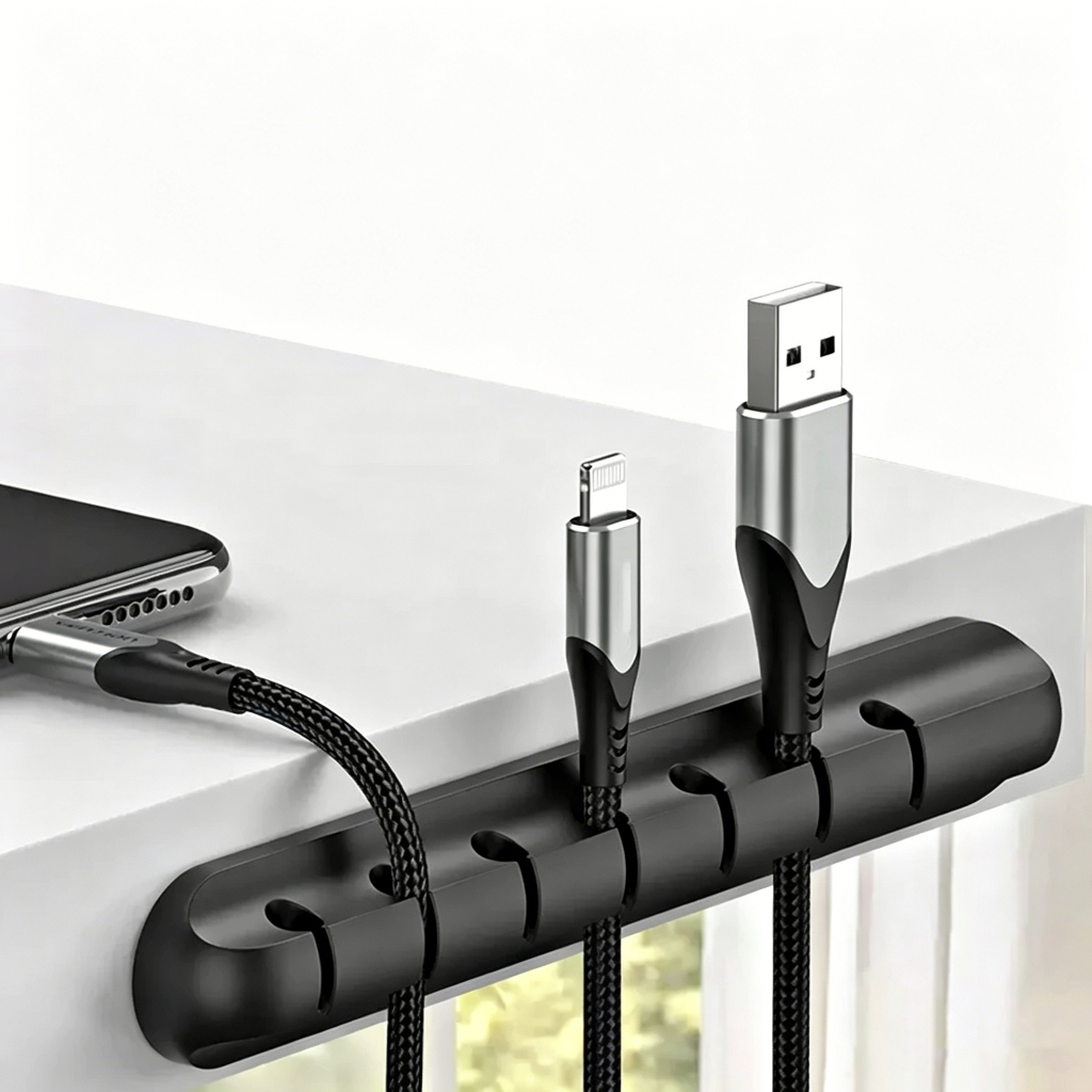 JoyTray ที่เก็บสายไฟ 3/5/7 รู จัดระเบียบสายไฟ ซิลิโคนจัดระเบียบสาย USB ที่จัดเก็บสาย คลิปหนีบสายเคเบิล