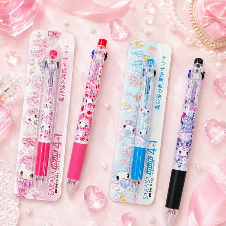 พร้อมส่ง ดินสอ + ปากกา sarasa 4+1 sanrio japan new