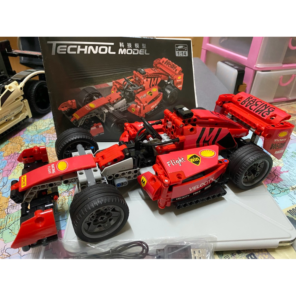 ชุดตัวต่อรถบังคับ Mork 025002 Rc F1 Racing Car - มีรีโมทบังคับ [แบบประกอบแล้ว NO BOX]