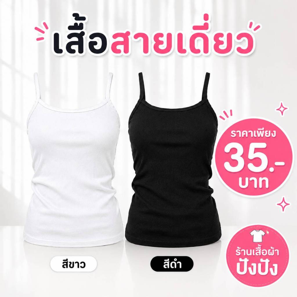เสื้อซับในผู้หญิง แบบสายเดี่ยว ไม่มีบรา นักเรียน นักศึกษา ผู้ใหญ่ใส่ได้ เสื้อสายเดี่ยว เสื้อทับ ผ้ายืด