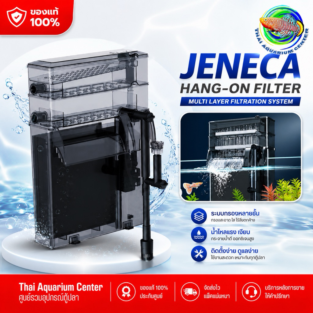JENECA XP-36 Pro / XP-33 Pro เครื่องกรองแขวนนอก กรองแรง เงียบ ระบบกรองหลายชั้น น้ำใสเร็ว มีพื้นที่ใส่วัสดุกรองเยอะ