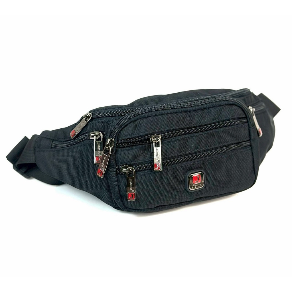 Chinatown Leather กระเป๋าคาดเอว ผ้า ผู้ชาย สะพายหน้าอก ผ้า สีดำ Dakar