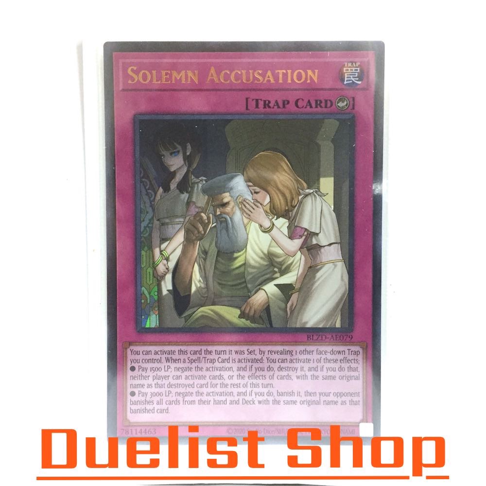 Solemn Accusation (UR) Trap [Counter] ชุด BLZD-AE079 การ์ดยูกิโอ (Yu-Gi-Oh!) OCG Asia EN
