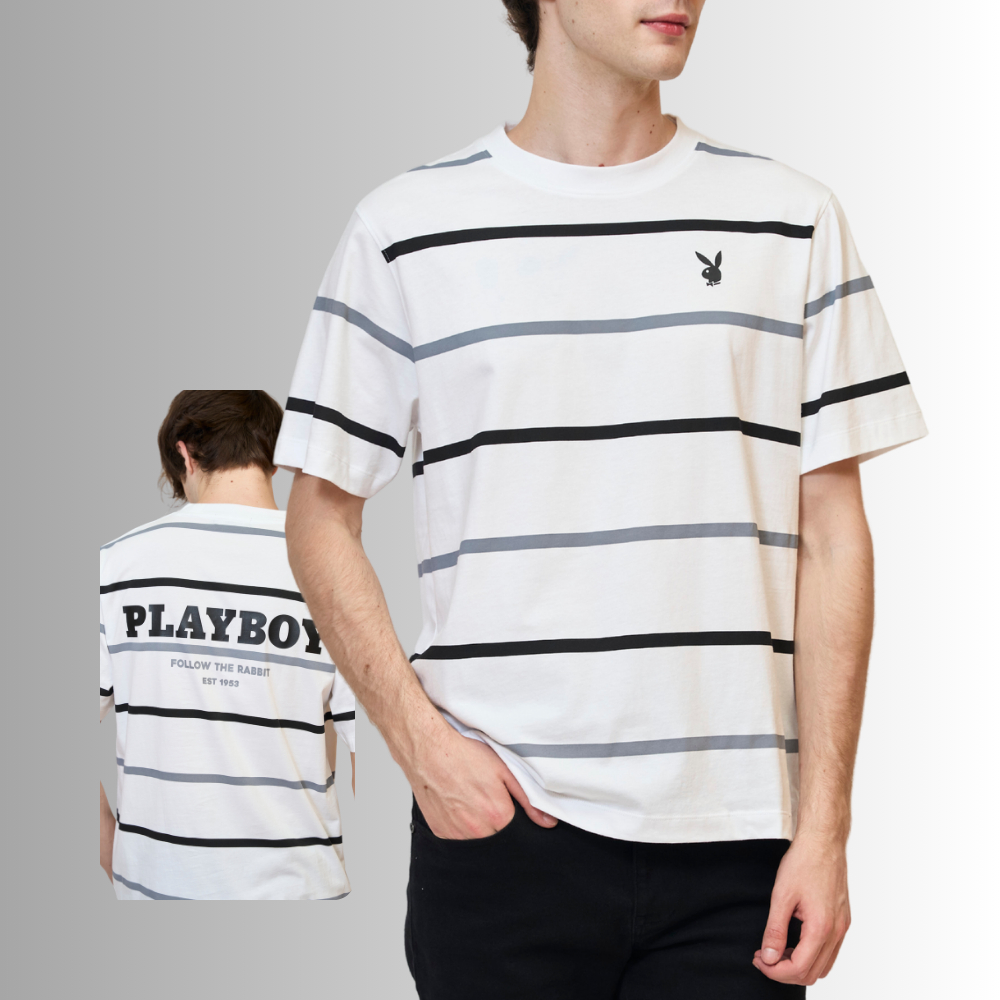 PLAYBOY   เสื้อผ้าผู้ชาย/เสื้อ/เสื้อยืดสีเบจ รุ่น P1MT265TB001BE