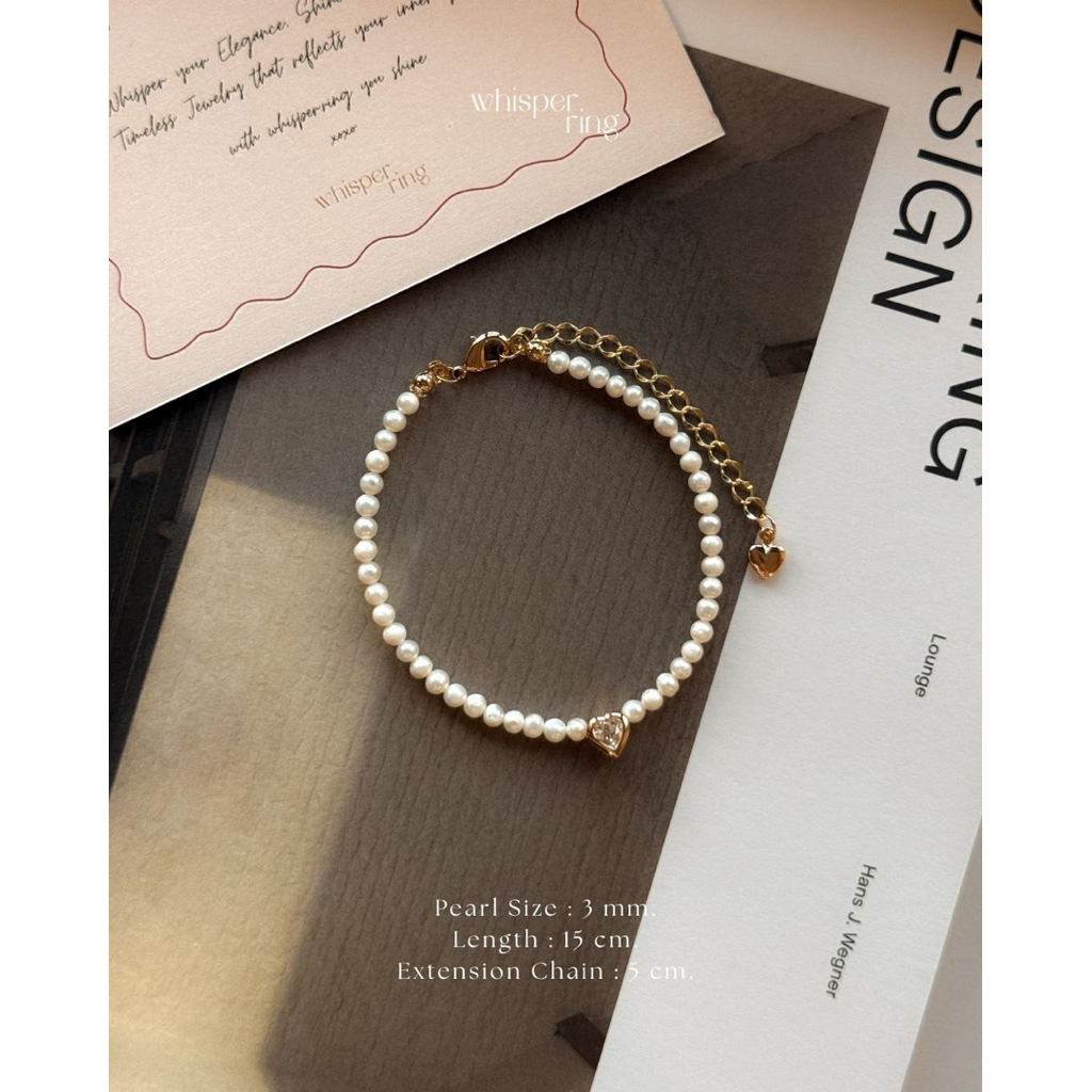 whisper.ring - HER HEART PEARL BRACELET *รอสินค้าผลิต 3 วันก่อนจัดส่ง*