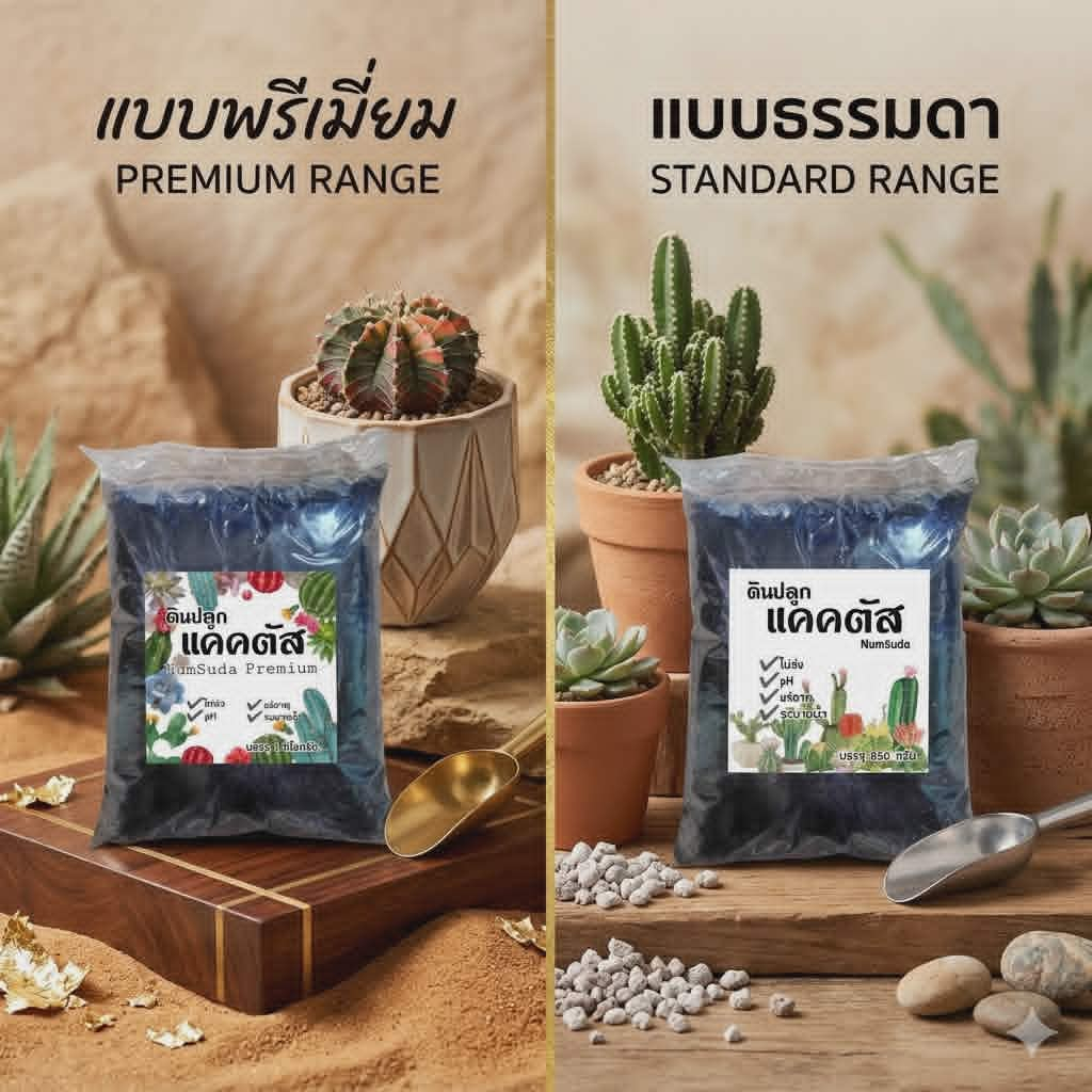 ดินปลูก ดินปลูกแคคตัส และไม้อวบน้ำ ดินผสมพร้อมปลูก ขนาด 1KG และ 850G