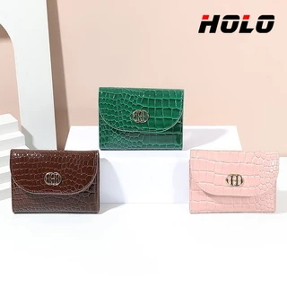 HOLO ใหม่ กระเป๋าเงินผู้หญิง ความรู้สึกหรูหราแฟชั่น หนังจระเข้ ตังค์ เสริมดวง เรียก ทรัพย์
