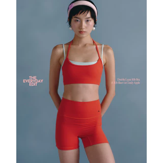 when.we.stretch - Everyday Double Layer Rib Bra สายคล้องคอปรับระดับได้ (-เฉพาะบรา-) *พร้อมส่ง*