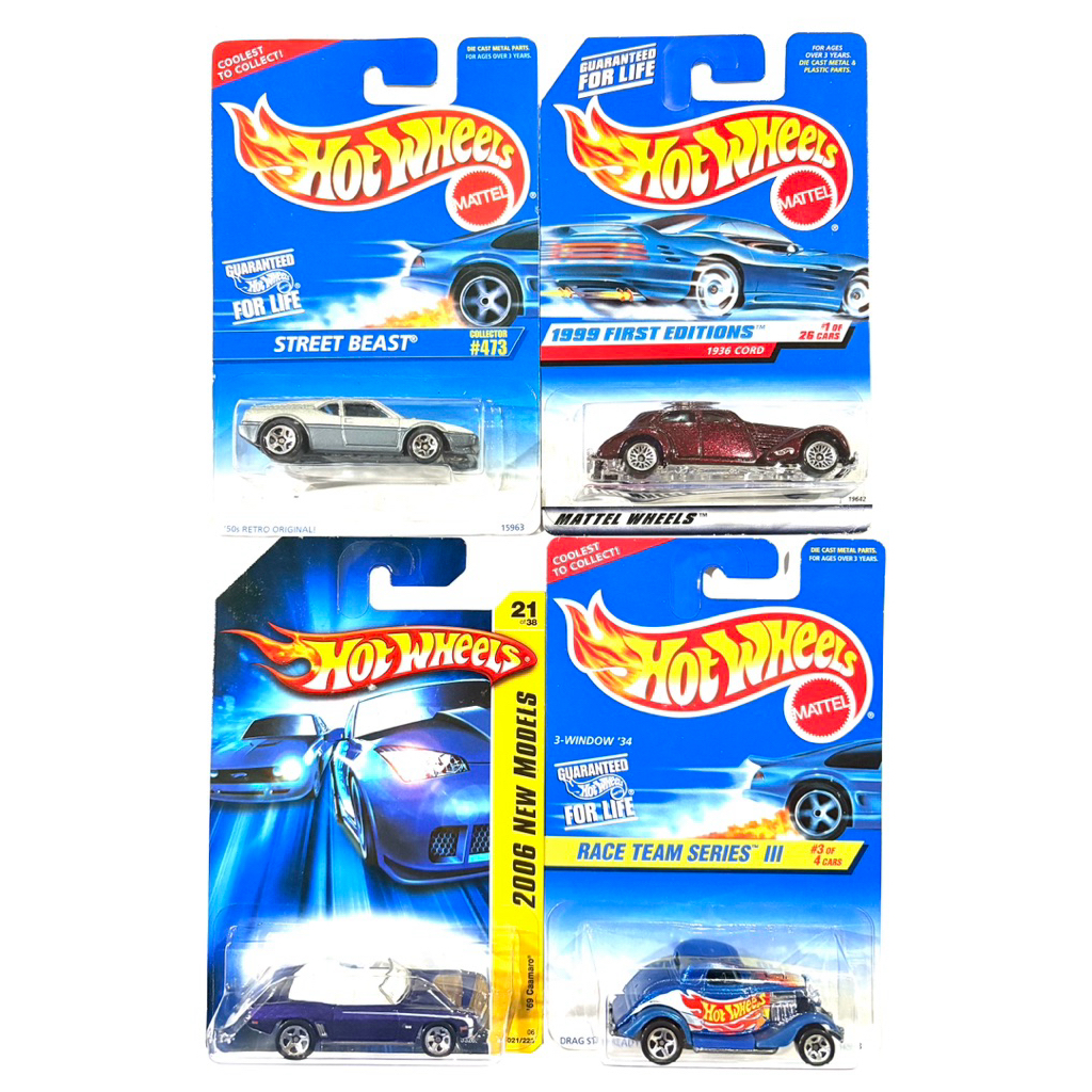 Hot Wheels | STREET BEAST | ‘69 CAMARO | 1936 CORD | 3-WINDOW ‘34(FORD) |‼️มุมยับ‼️|📦สินค้ามีพร้อมส่ง