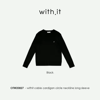 Withit cabel cardigan circle neckline long sleeve คาร์ดิแกนคอกลม - OTW20827