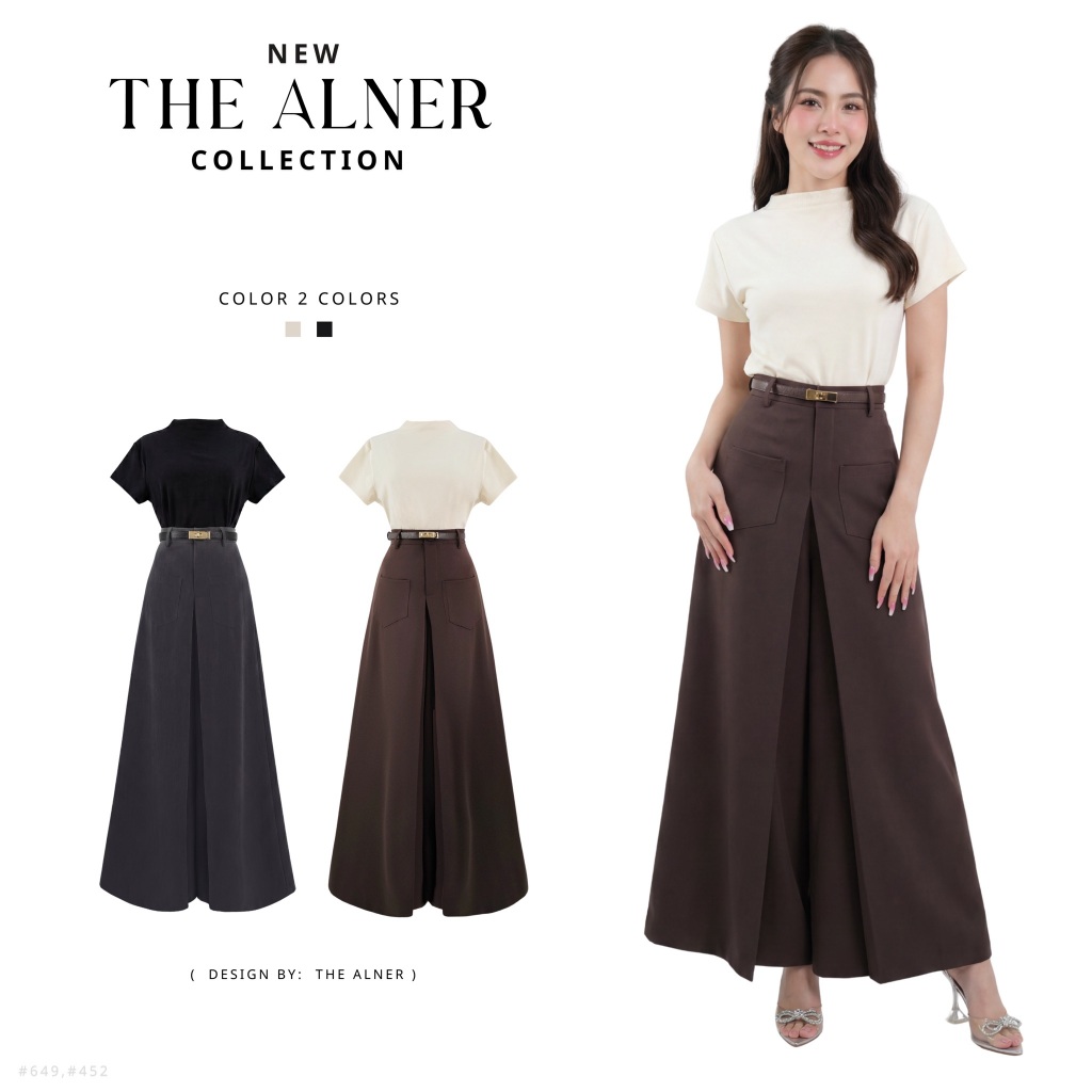 Thealner (เซตเสื้อคอคอเต่าแขนสั้น กก.เทาขายาว)