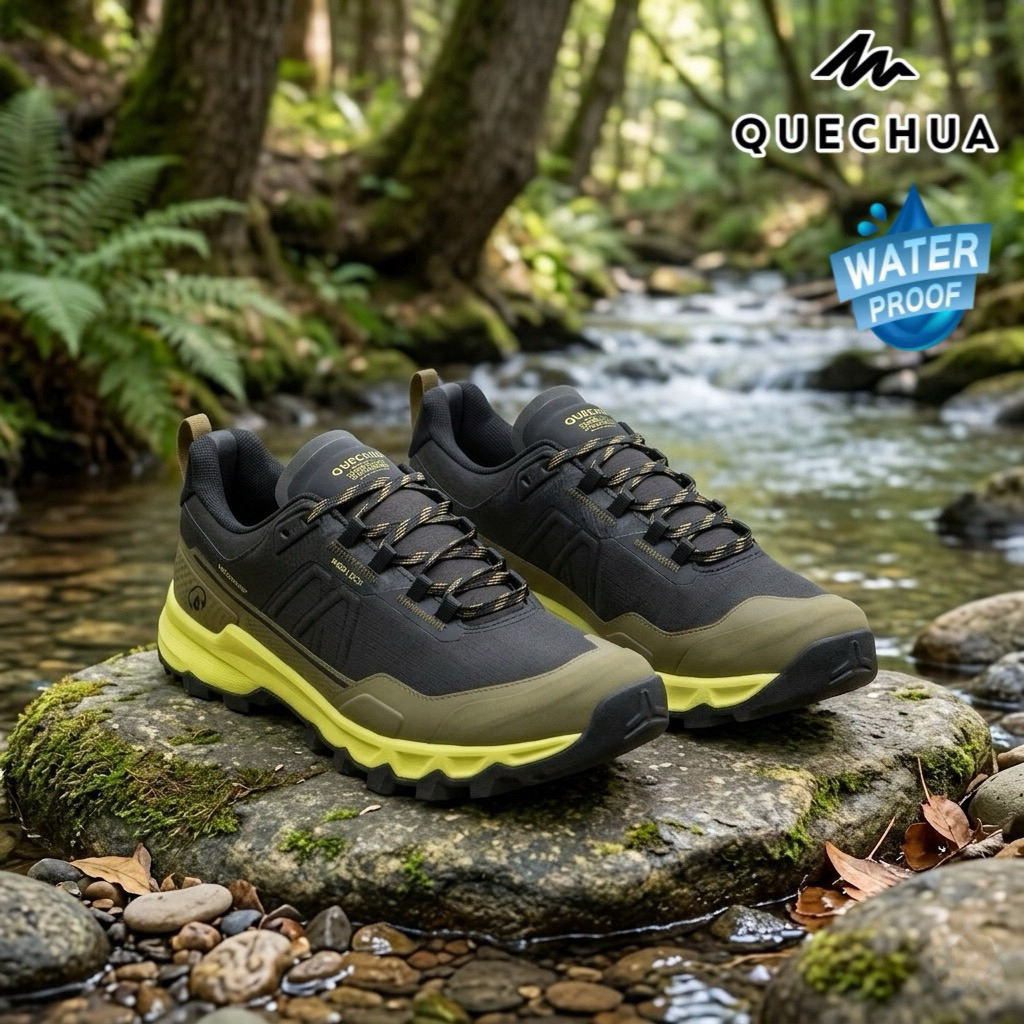 รองเท้าเดินป่ากันน้ำสำหรับผู้ชาย “มีไซส์ 40-46” รุ่น MH500 LIGHT (สีดำ) QUECHUA
