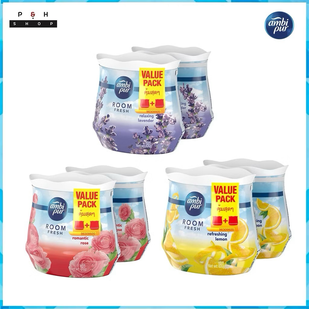 [ 2 ชิ้น ]ambi pur แอมบิเพอร์ เจลเฟรช เจลหอมปรับอากาศ แพ็คคู่ 180 กรัม