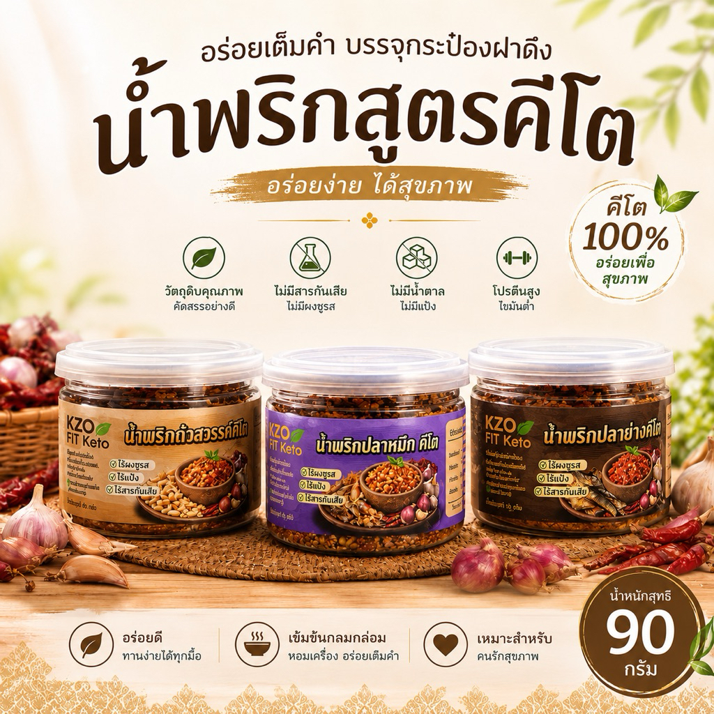 น้ำพริกไทยแท้ดั้งเดิมสูตรคีโต สายสุขภาพแต่ไม่จืดชืด