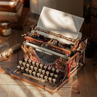 ROKR 3D Wooden Puzzle - LK703C Mechanical Typewriter (Magic Version) | ของแต่งบ้าน ของเล่นศิลปะ DIY