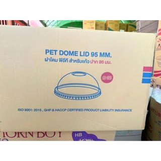 ฝาโดม FPC ปาก 95 มม. เจาะรู สำหรับแก้วเย็น - จำหน่าย 1000 ฝา (ครึ่งลัง) / 2000 ฝา (ยกลัง)