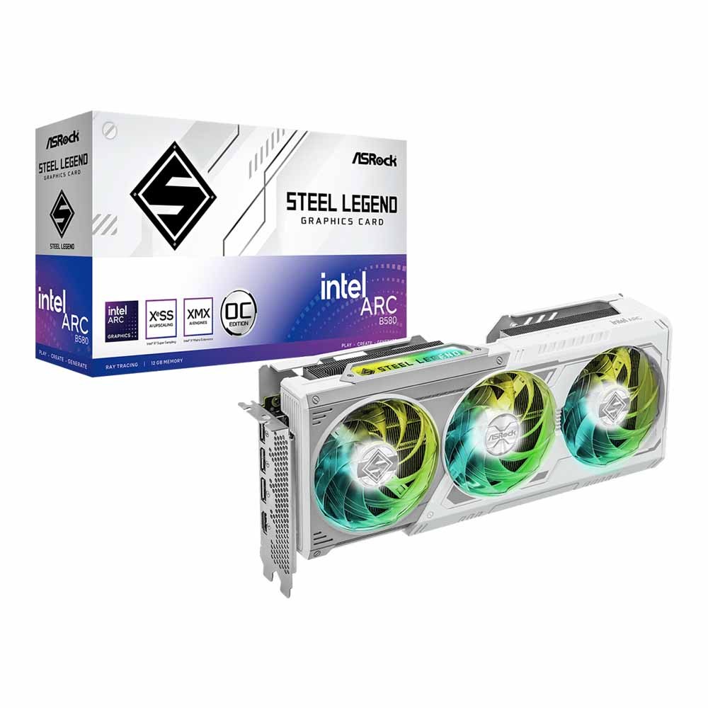 การ์ดจอ ASRock Intel Arc B580 Steel Legend 12GB OC ประกัน synnex