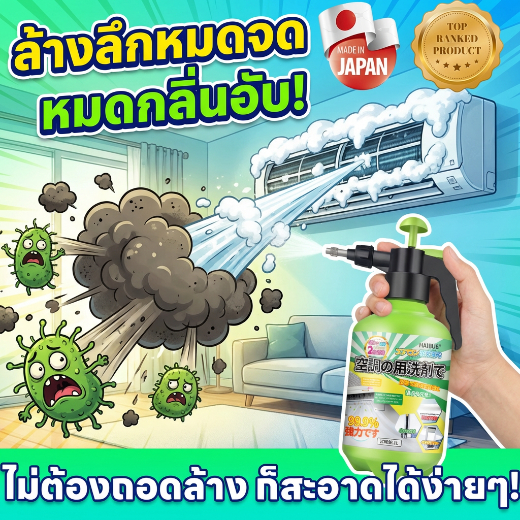 สูตรนำเข้าจากญี่ปุ่น น้ำยาล้างแอร์ สเปรย์ล้างแอร์ ขจัดคราบ ลดกลิ่นอับ