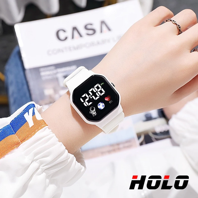 นาฬิกาข้อมือสปอร์ต สีมาการอง สไตล์เกาหลี 6สี thumbnail 8