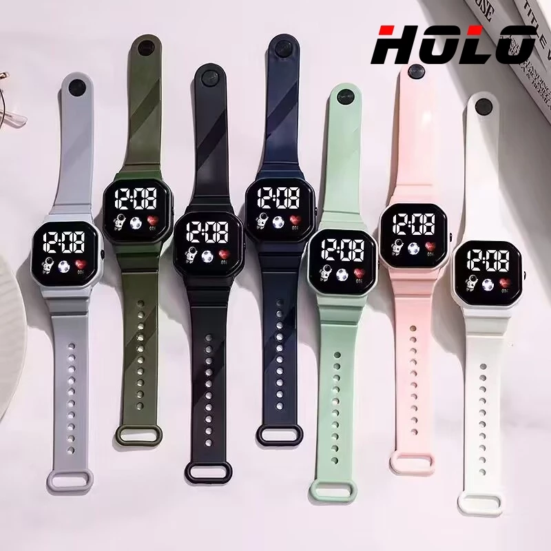 นาฬิกาข้อมือสปอร์ต สีมาการอง สไตล์เกาหลี 6สี thumbnail 3